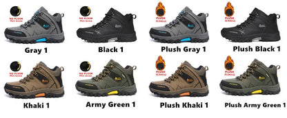 Men Winter Snow Boots - Waterproof Leather Hiking Shoes With Rubber Sole - ZOOMNSTORE