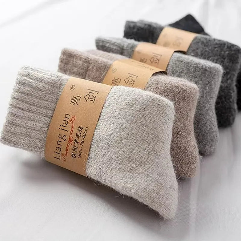Mens Thick Wool Socks - Warm Solid Winter Socks for Cold Weather - ZOOMNSTORE