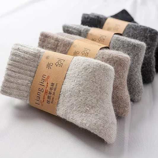 Mens Thick Wool Socks - Warm Solid Winter Socks for Cold Weather - ZOOMNSTORE