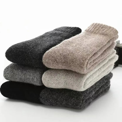 Mens Thick Wool Socks - Warm Solid Winter Socks for Cold Weather - ZOOMNSTORE