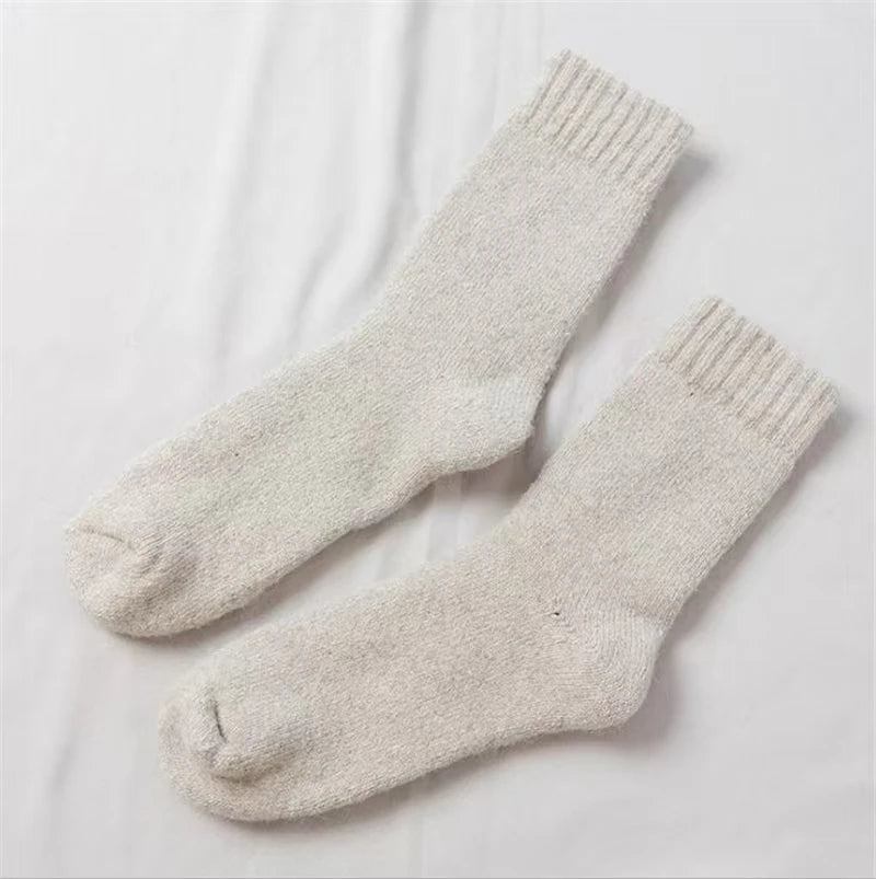Mens Thick Wool Socks - Warm Solid Winter Socks for Cold Weather - ZOOMNSTORE