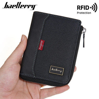 Baellerry RFID Mens Zipper Wallet - Luxury Card Holder with Coin Pocket - ZOOMNSTORE