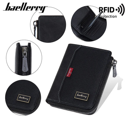 Baellerry RFID Mens Zipper Wallet - Luxury Card Holder with Coin Pocket - ZOOMNSTORE