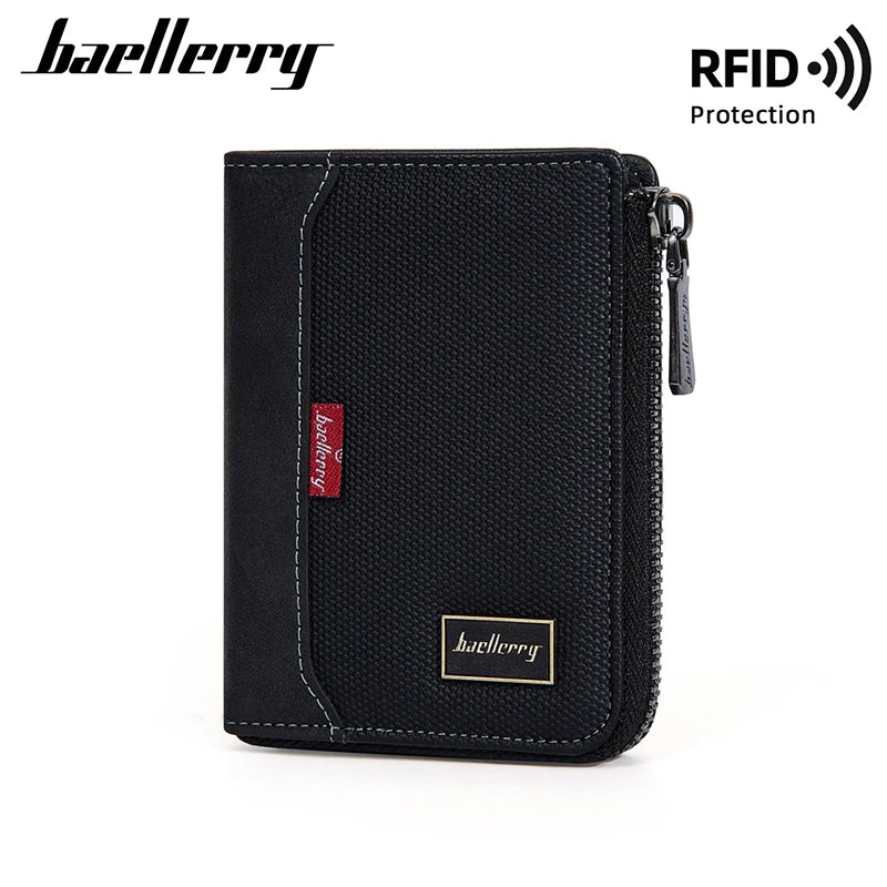 Baellerry RFID Mens Zipper Wallet - Luxury Card Holder with Coin Pocket - ZOOMNSTORE