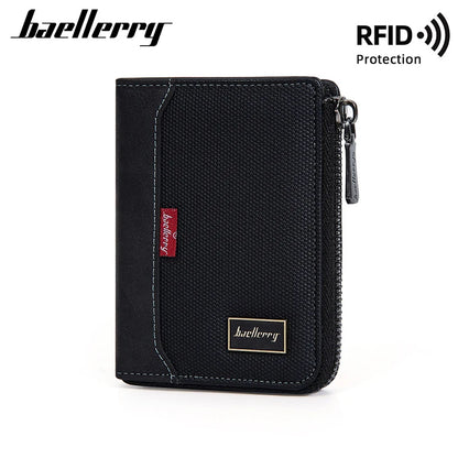 Baellerry RFID Mens Zipper Wallet - Luxury Card Holder with Coin Pocket - ZOOMNSTORE