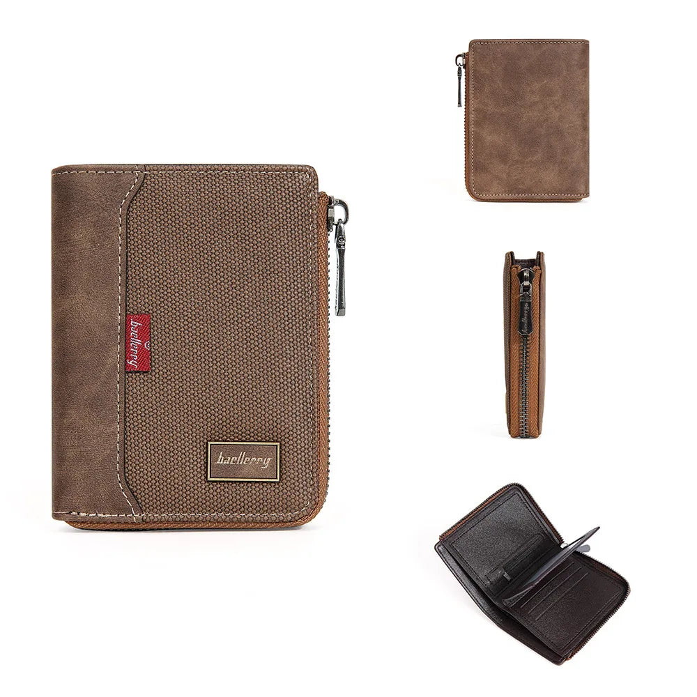 Baellerry RFID Mens Zipper Wallet - Luxury Card Holder with Coin Pocket - ZOOMNSTORE