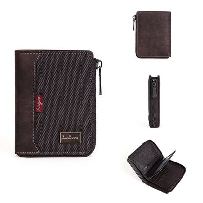 Baellerry RFID Mens Zipper Wallet - Luxury Card Holder with Coin Pocket - ZOOMNSTORE