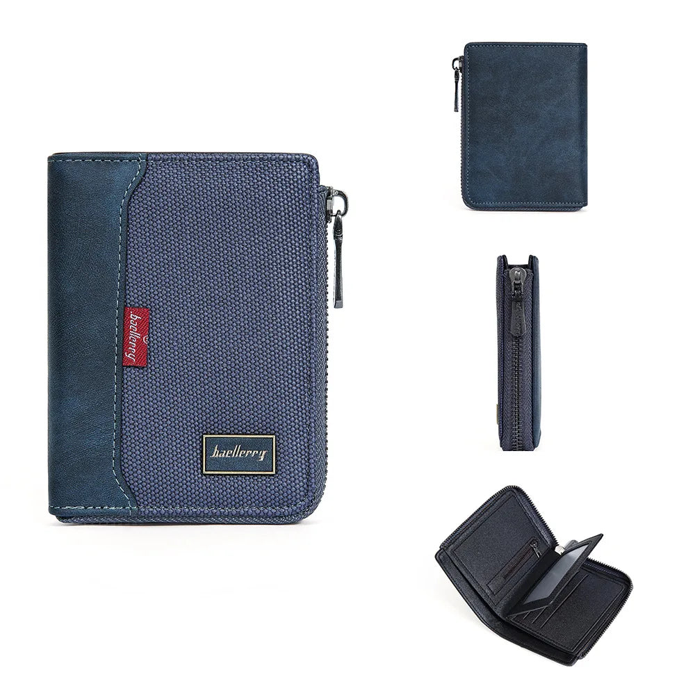 Baellerry RFID Mens Zipper Wallet - Luxury Card Holder with Coin Pocket - ZOOMNSTORE