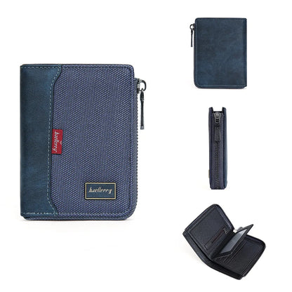 Baellerry RFID Mens Zipper Wallet - Luxury Card Holder with Coin Pocket - ZOOMNSTORE