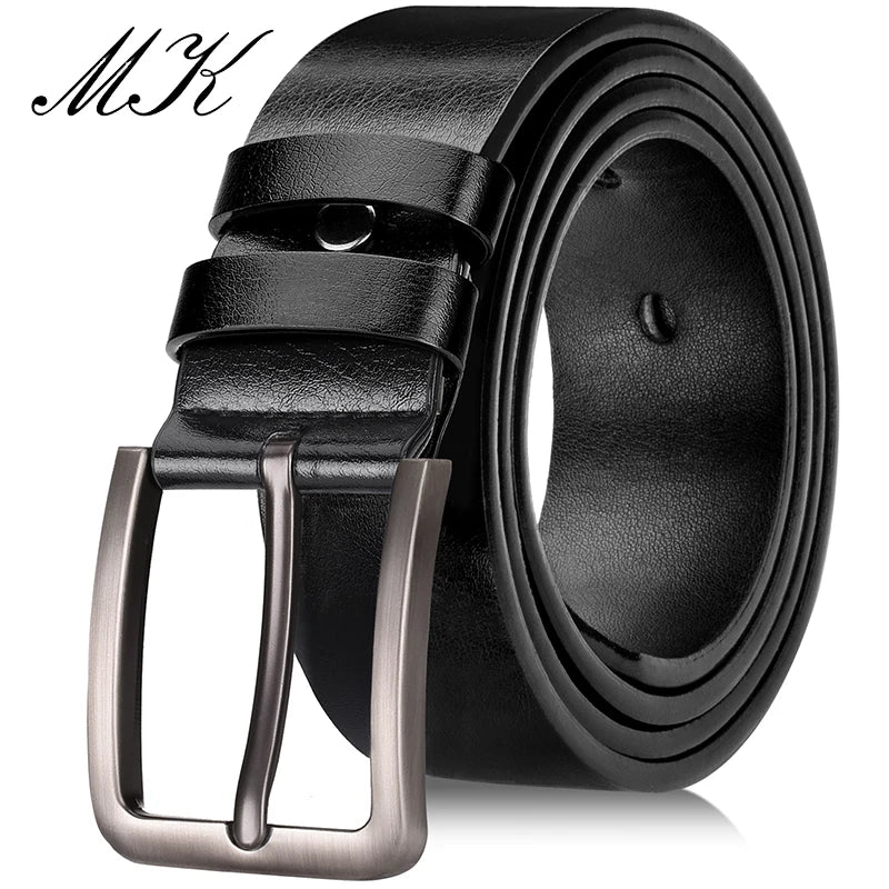 Men's Alloy Pin Buckle Belt - Classic PU Material 7 Holes Adjustable Casual Leather - ZOOMNSTORE