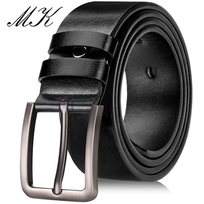 Men's Alloy Pin Buckle Belt - Classic PU Material 7 Holes Adjustable Casual Leather - ZOOMNSTORE