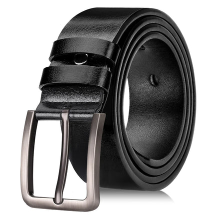 Men's Alloy Pin Buckle Belt - Classic PU Material 7 Holes Adjustable Casual Leather - ZOOMNSTORE