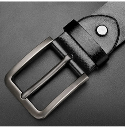 Men's Alloy Pin Buckle Belt - Classic PU Material 7 Holes Adjustable Casual Leather - ZOOMNSTORE