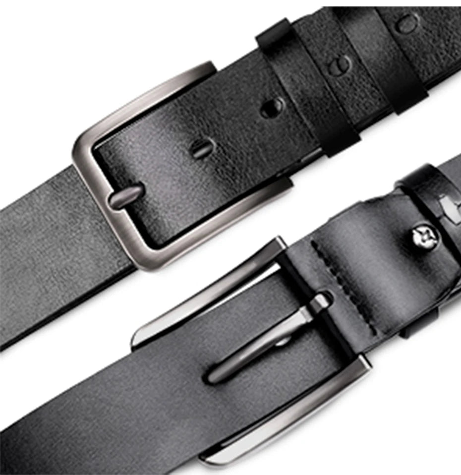 Men's Alloy Pin Buckle Belt - Classic PU Material 7 Holes Adjustable Casual Leather - ZOOMNSTORE