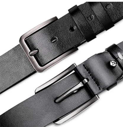 Men's Alloy Pin Buckle Belt - Classic PU Material 7 Holes Adjustable Casual Leather - ZOOMNSTORE
