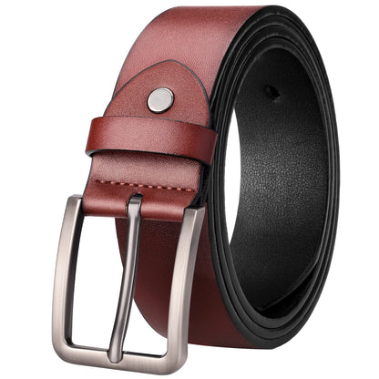 Men's Alloy Pin Buckle Belt - Classic PU Material 7 Holes Adjustable Casual Leather - ZOOMNSTORE