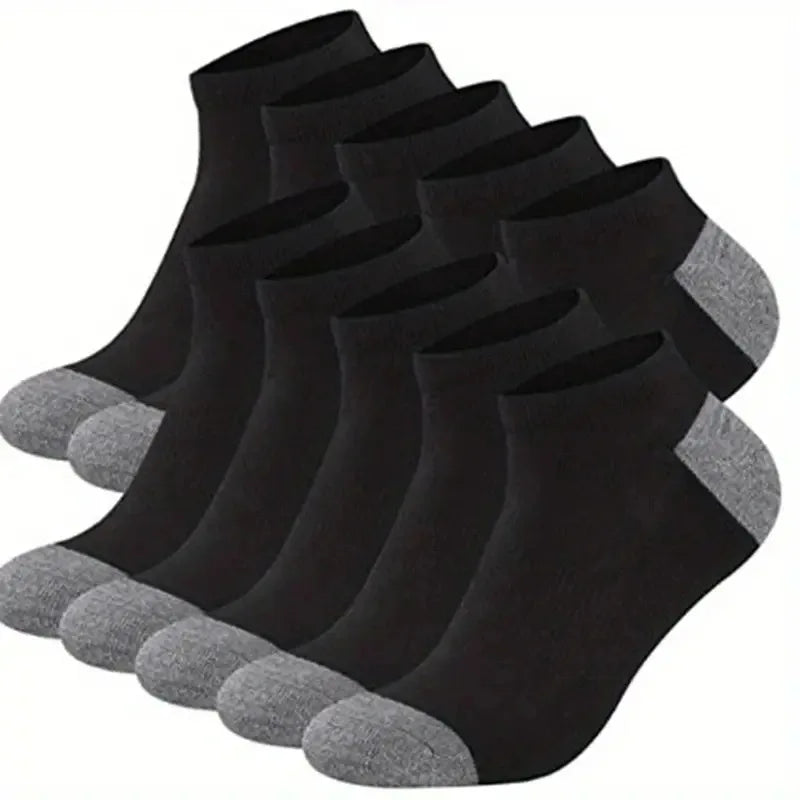 Mens Ankle Socks - 10 Pairs Breathable Cotton Summer Socks - ZOOMNSTORE
