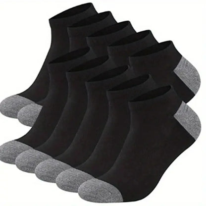 Mens Ankle Socks - 10 Pairs Breathable Cotton Summer Socks - ZOOMNSTORE