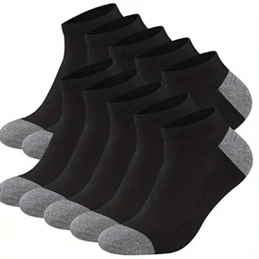 Mens Ankle Socks - 10 Pairs Breathable Cotton Summer Socks - ZOOMNSTORE