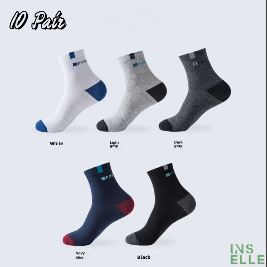 Mens Ankle Socks - 10 Pairs Breathable Cotton Summer Socks - ZOOMNSTORE