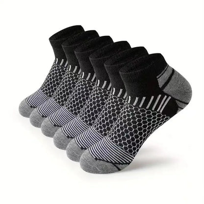 Men's Athletic Socks - 12 Pairs Running Ankle Socks with Honeycomb Design & Comfortable Fit - ZOOMNSTORE