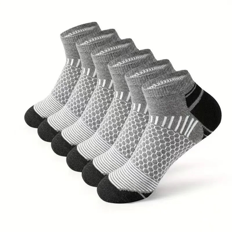 Men's Athletic Socks - 12 Pairs Running Ankle Socks with Honeycomb Design & Comfortable Fit - ZOOMNSTORE