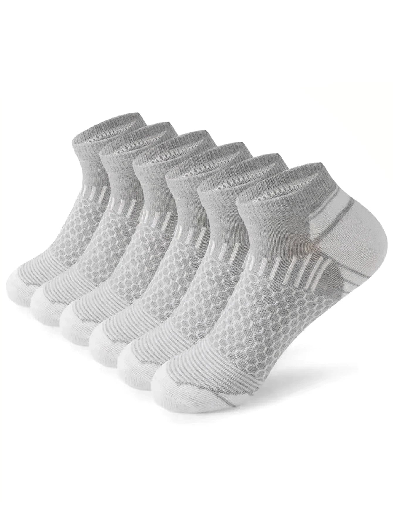 Men's Athletic Socks - 12 Pairs Running Ankle Socks with Honeycomb Design & Comfortable Fit - ZOOMNSTORE