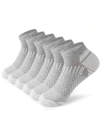 Men's Athletic Socks - 12 Pairs Running Ankle Socks with Honeycomb Design & Comfortable Fit - ZOOMNSTORE