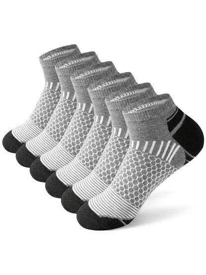 Men's Athletic Socks - 12 Pairs Running Ankle Socks with Honeycomb Design & Comfortable Fit - ZOOMNSTORE