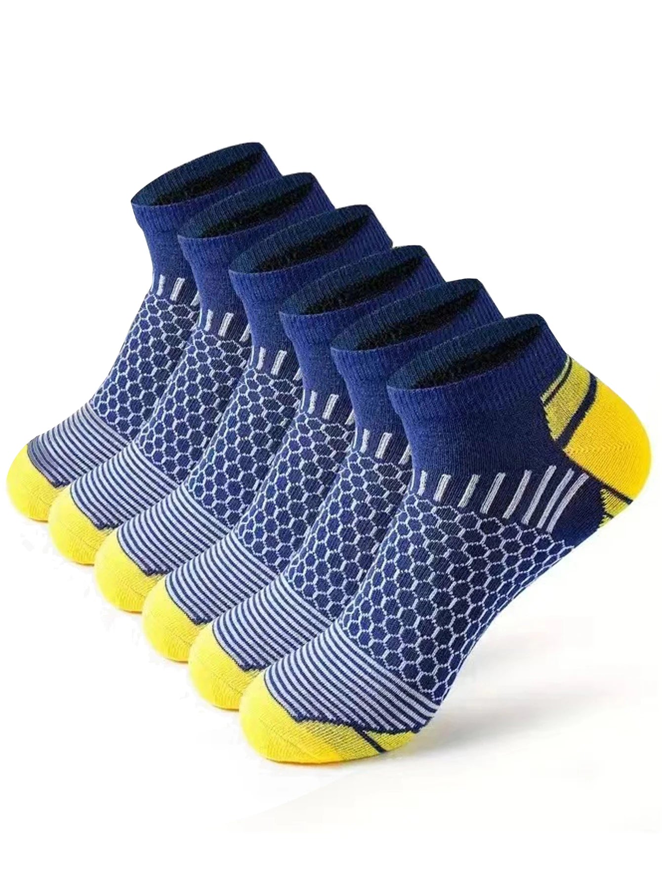 Men's Athletic Socks - 12 Pairs Running Ankle Socks with Honeycomb Design & Comfortable Fit - ZOOMNSTORE