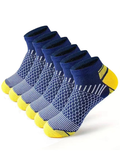 Men's Athletic Socks - 12 Pairs Running Ankle Socks with Honeycomb Design & Comfortable Fit - ZOOMNSTORE