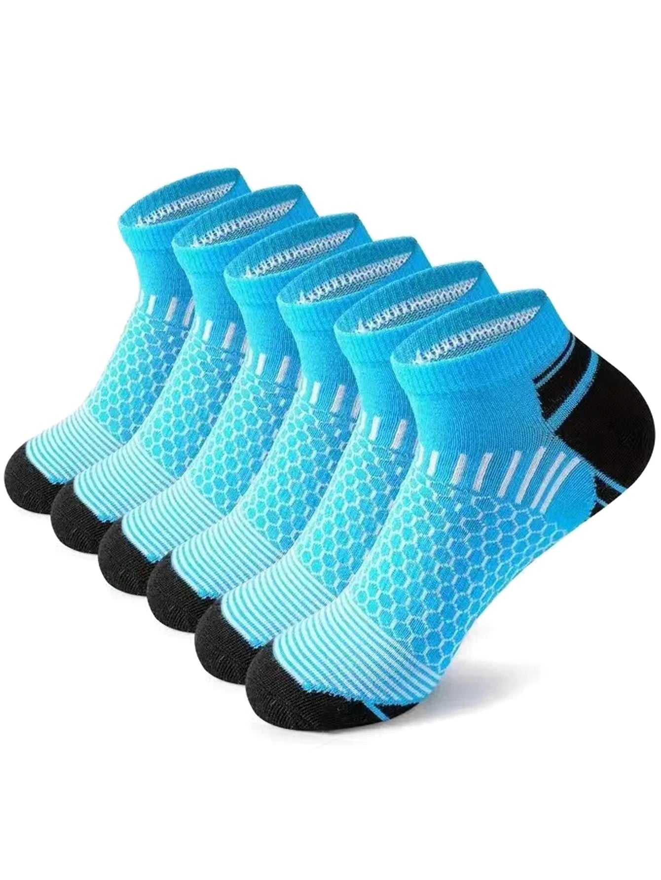Men's Athletic Socks - 12 Pairs Running Ankle Socks with Honeycomb Design & Comfortable Fit - ZOOMNSTORE