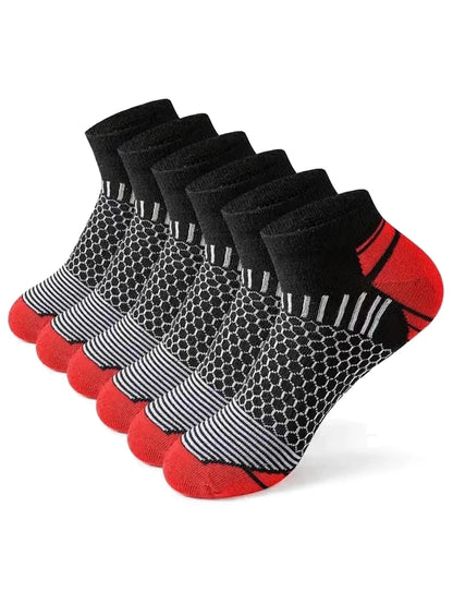 Men's Athletic Socks - 12 Pairs Running Ankle Socks with Honeycomb Design & Comfortable Fit - ZOOMNSTORE