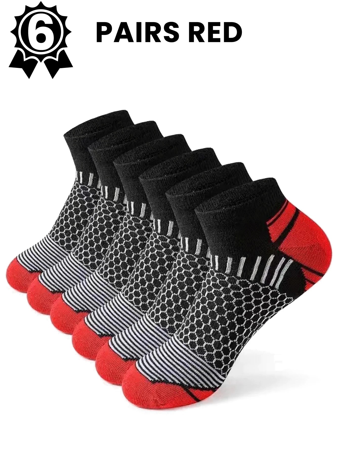 Men's Athletic Socks - 12 Pairs Running Ankle Socks with Honeycomb Design & Comfortable Fit - ZOOMNSTORE