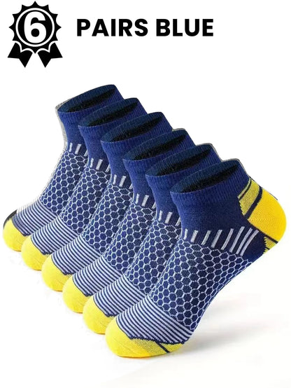 Men's Athletic Socks - 12 Pairs Running Ankle Socks with Honeycomb Design & Comfortable Fit - ZOOMNSTORE