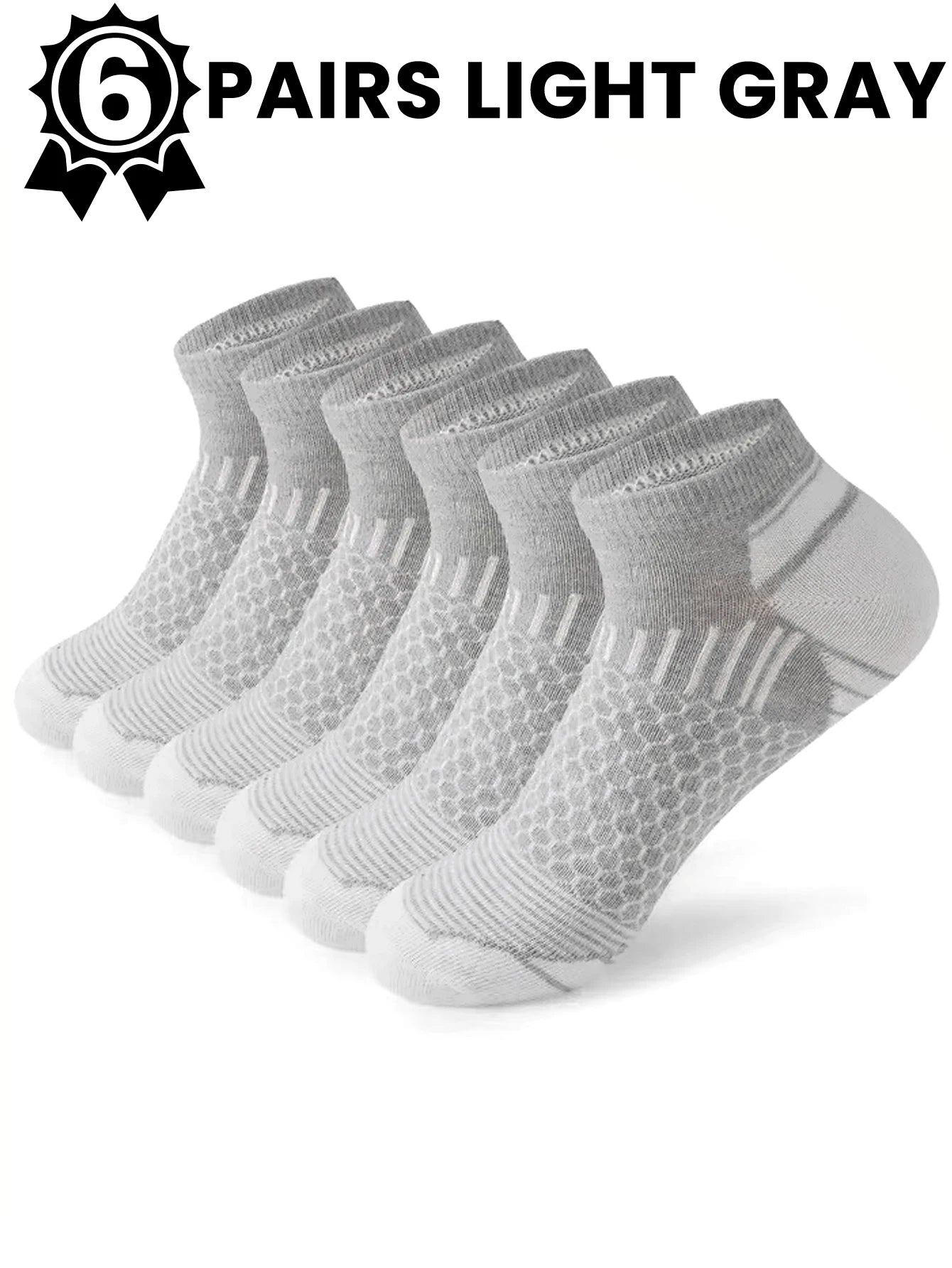 Men's Athletic Socks - 12 Pairs Running Ankle Socks with Honeycomb Design & Comfortable Fit - ZOOMNSTORE