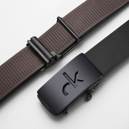 Men's Automatic Buckle Belt – Adjustable PU Material Business Casual Belt For Pants - ZOOMNSTORE