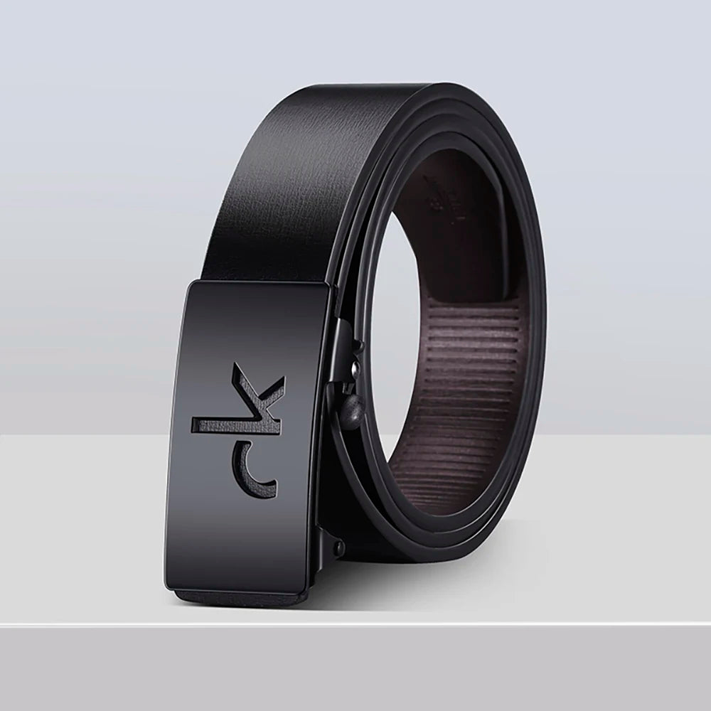 Men's Automatic Buckle Belt – Adjustable PU Material Business Casual Belt For Pants - ZOOMNSTORE