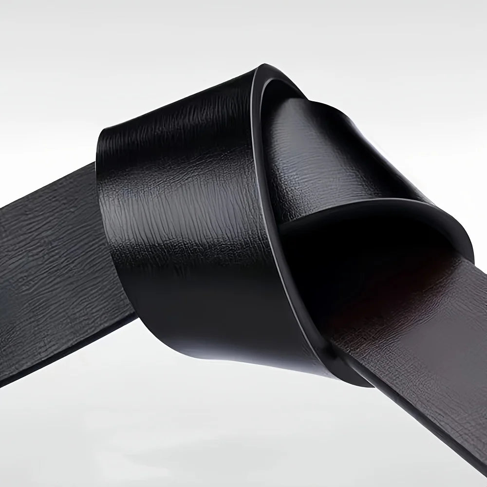 Mens PU Leather Automatic Buckle Belt - Business Casual Office Wear - ZOOMNSTORE