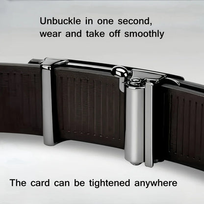 Mens PU Leather Automatic Buckle Belt - Business Casual Office Wear - ZOOMNSTORE