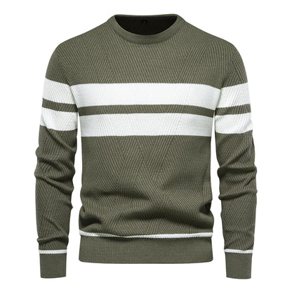 New Autumn Pullover Men's Sweater O-neck Patchwork Long Sleeve Warm Slim Sweaters Men Casual Fashion Sweater Men Clothing - ZOOMNSTORE
