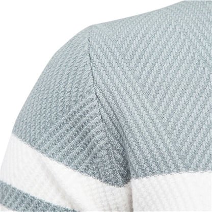 New Autumn Pullover Men's Sweater O-neck Patchwork Long Sleeve Warm Slim Sweaters Men Casual Fashion Sweater Men Clothing - ZOOMNSTORE