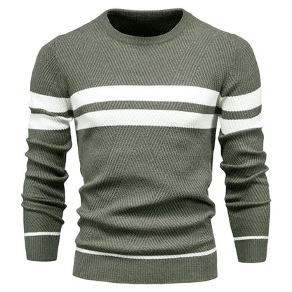New Autumn Pullover Men's Sweater O-neck Patchwork Long Sleeve Warm Slim Sweaters Men Casual Fashion Sweater Men Clothing - ZOOMNSTORE