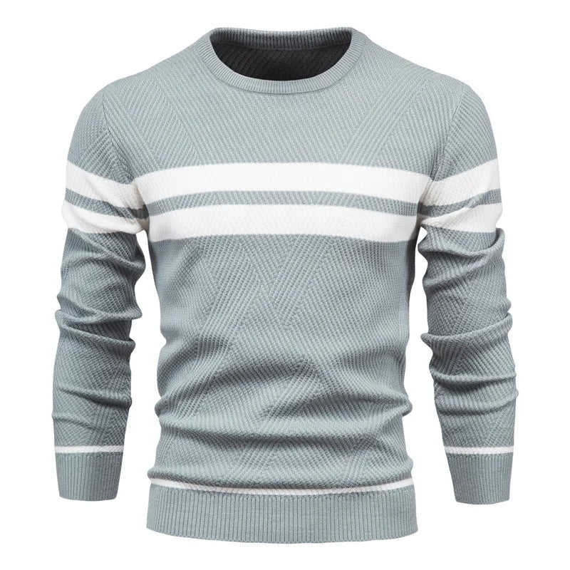New Autumn Pullover Men's Sweater O-neck Patchwork Long Sleeve Warm Slim Sweaters Men Casual Fashion Sweater Men Clothing - ZOOMNSTORE