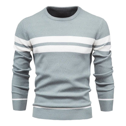 New Autumn Pullover Men's Sweater O-neck Patchwork Long Sleeve Warm Slim Sweaters Men Casual Fashion Sweater Men Clothing - ZOOMNSTORE