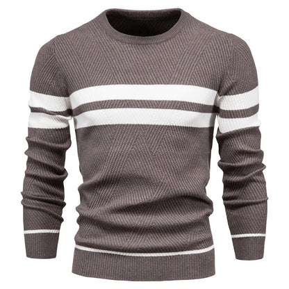 New Autumn Pullover Men's Sweater O-neck Patchwork Long Sleeve Warm Slim Sweaters Men Casual Fashion Sweater Men Clothing - ZOOMNSTORE