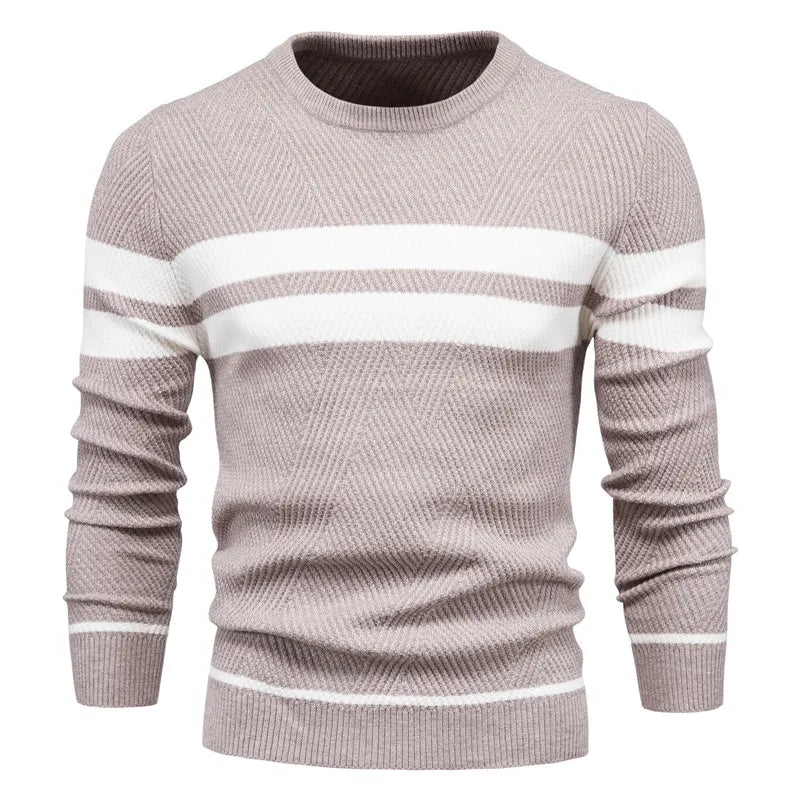 New Autumn Pullover Men's Sweater O-neck Patchwork Long Sleeve Warm Slim Sweaters Men Casual Fashion Sweater Men Clothing - ZOOMNSTORE