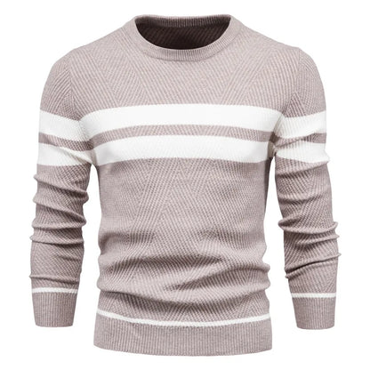 New Autumn Pullover Men's Sweater O-neck Patchwork Long Sleeve Warm Slim Sweaters Men Casual Fashion Sweater Men Clothing - ZOOMNSTORE