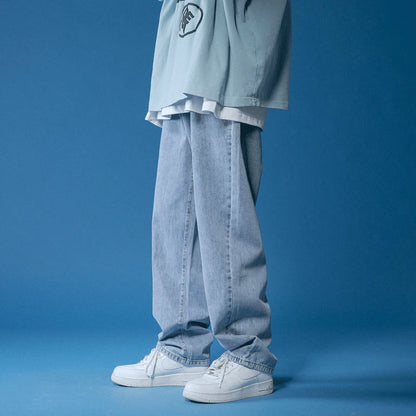 Men's Baggy Jeans - Loose Fit Denim Trousers With Zipper Fly For Daily Wear - ZOOMNSTORE