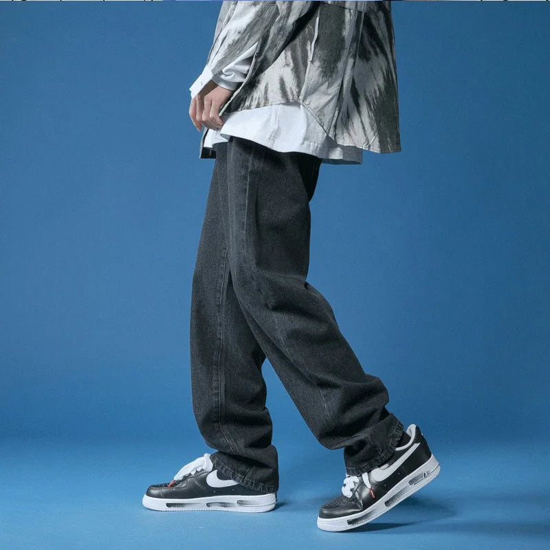 Men's Baggy Jeans - Loose Fit Denim Trousers With Zipper Fly For Daily Wear - ZOOMNSTORE